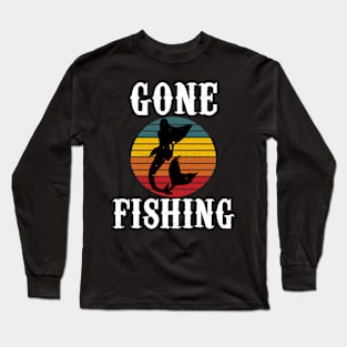 Gone Fishing Mermaid Sunset Long Sleeve T-Shirt
